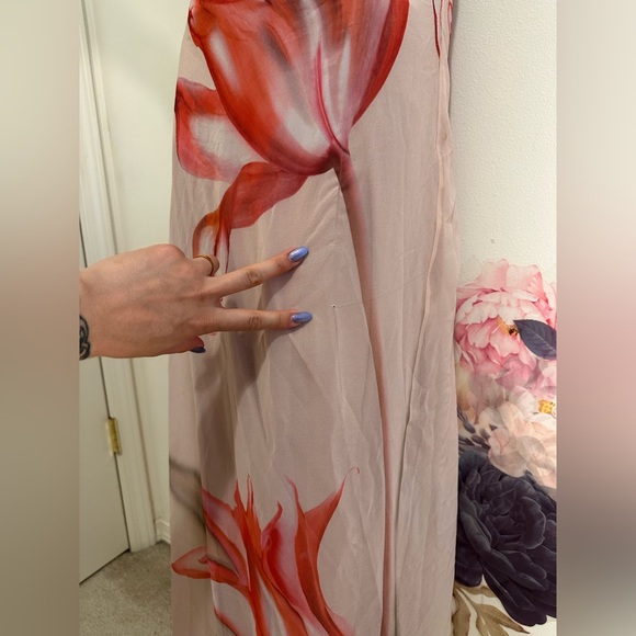 Like new Musier Paris Avina Dress in Nude With Rose Print pink floral maxi - Picture 12 of 14